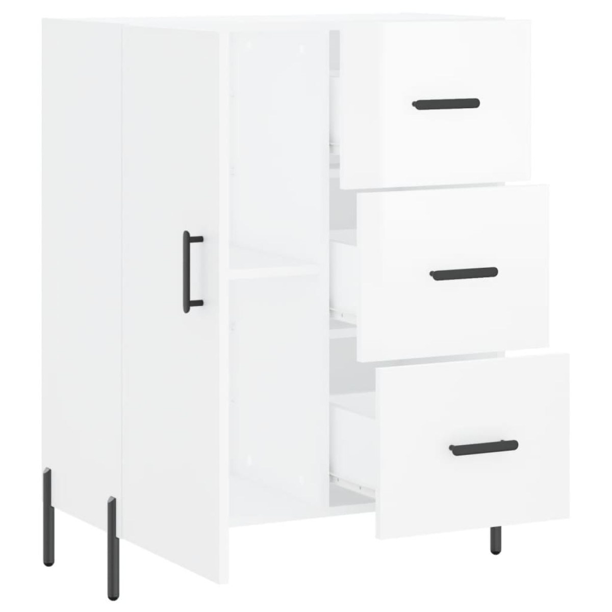 vidaXL Ντουλάπι Γυαλιστερό Λευκό 69,5x34x90 εκ. Επεξεργασμένο Ξύλο