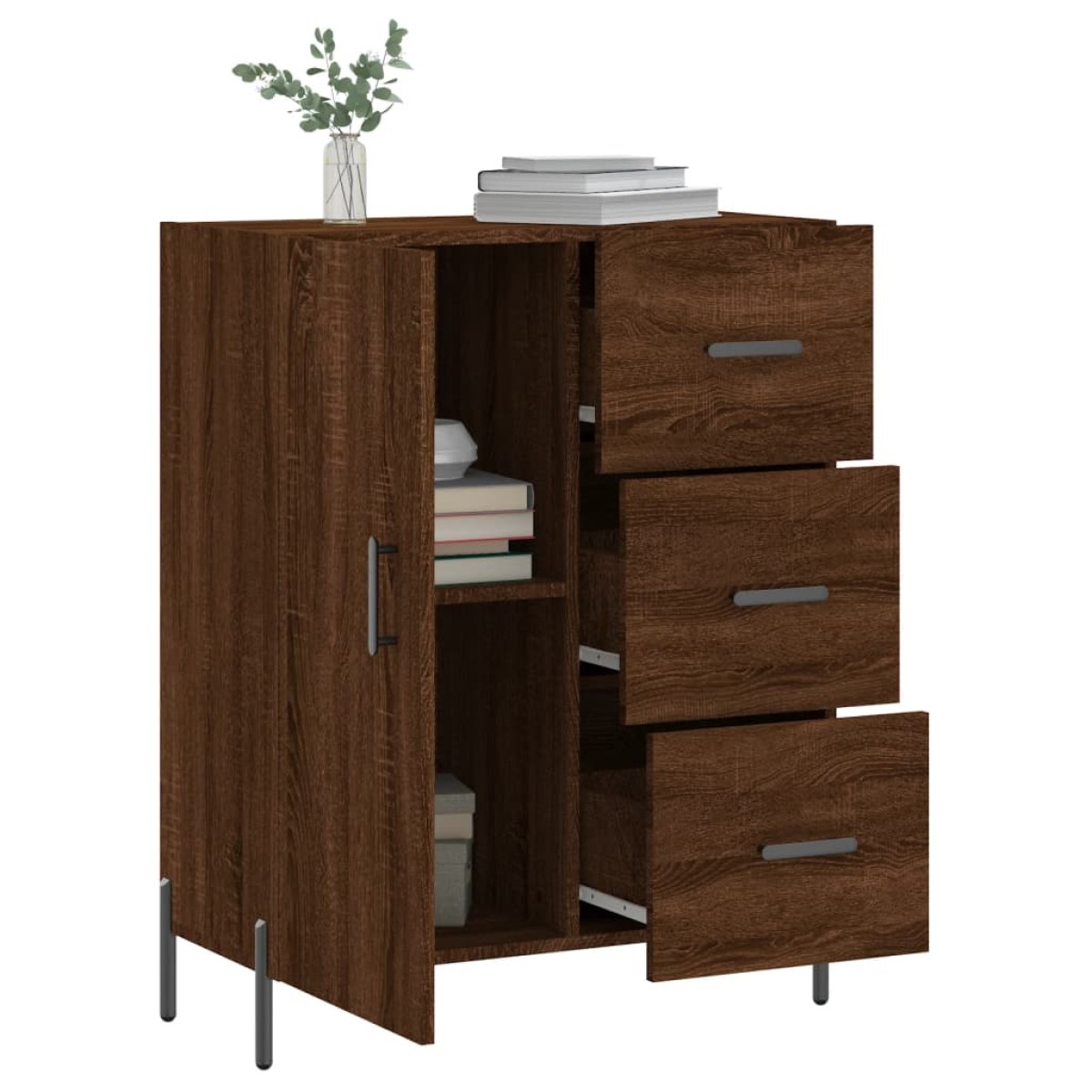 vidaXL Ντουλάπι Καφέ Δρυς 69,5 x 34 x 90 εκ. Επεξεργασμένο Ξύλο