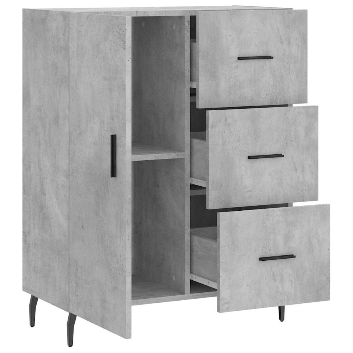 vidaXL Ντουλάπι Γκρι Σκυροδέματος 69,5x34x90 εκ. Επεξεργασμένο Ξύλο