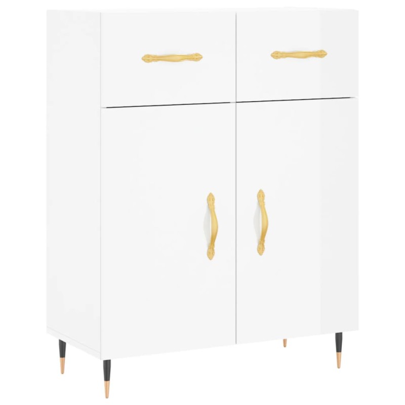 vidaXL Ντουλάπι Γυαλιστερό Λευκό 69,5x34x90 εκ. Επεξεργασμένο Ξύλο