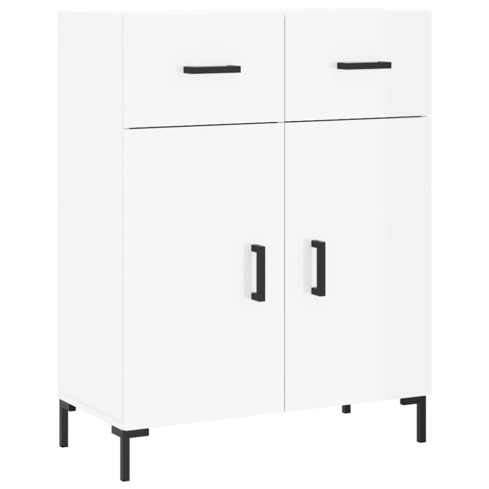 vidaXL Ντουλάπι Γυαλιστερό Λευκό 69,5x34x90 εκ. Επεξεργασμένο Ξύλο