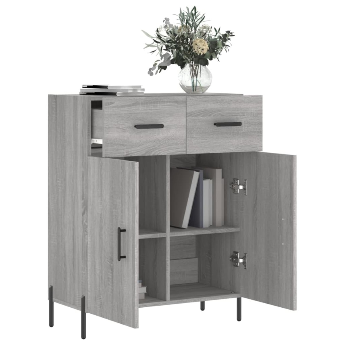 vidaXL Ντουλάπι Γκρι Sonoma 69,5 x 34 x 90 εκ. από Επεξεργασμένο Ξύλο