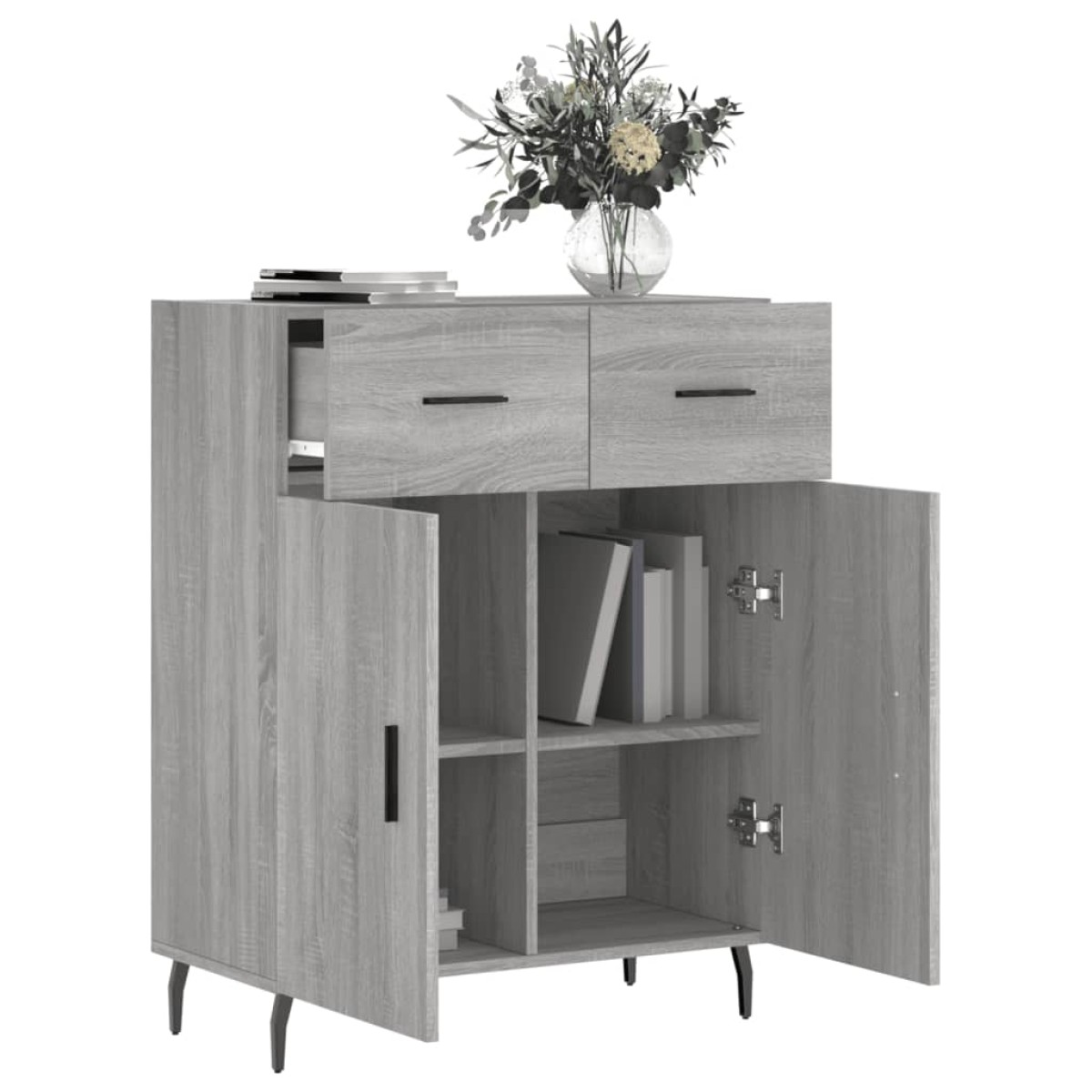 vidaXL Ντουλάπι Γκρι Sonoma 69,5 x 34 x 90 εκ. από Επεξεργασμένο Ξύλο