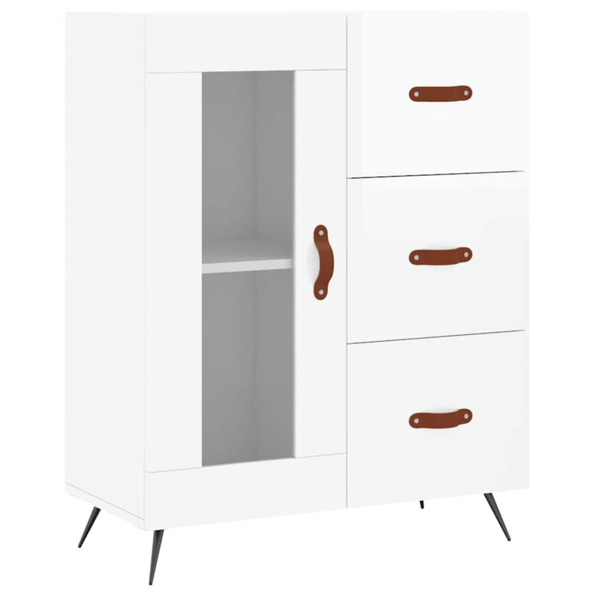 vidaXL Ντουλάπι Γυαλιστερό Λευκό 69,5x34x90 εκ. Επεξεργασμένο Ξύλο