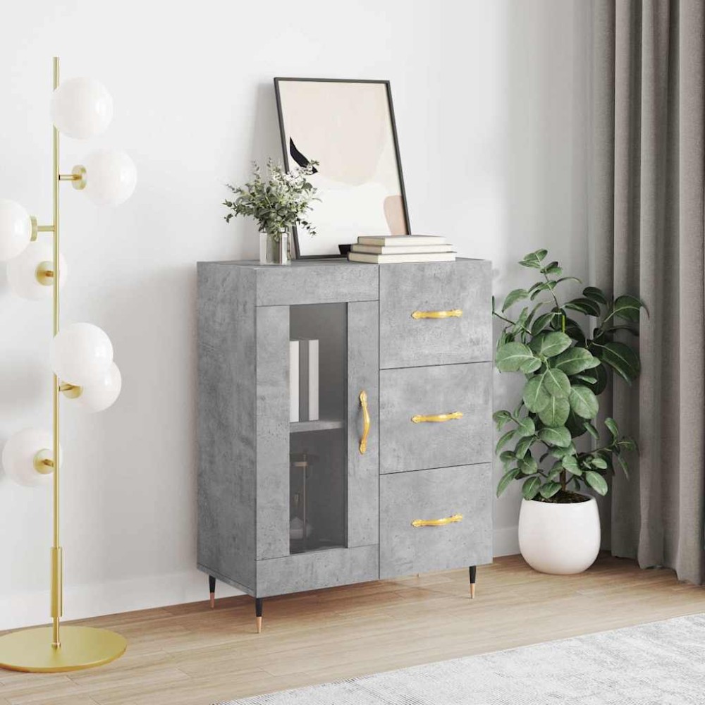 vidaXL Ντουλάπι Γκρι Σκυροδέματος 69,5x34x90 εκ. Επεξεργασμένο Ξύλο