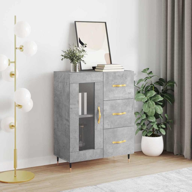 vidaXL Ντουλάπι Γκρι Σκυροδέματος 69,5x34x90 εκ. Επεξεργασμένο Ξύλο