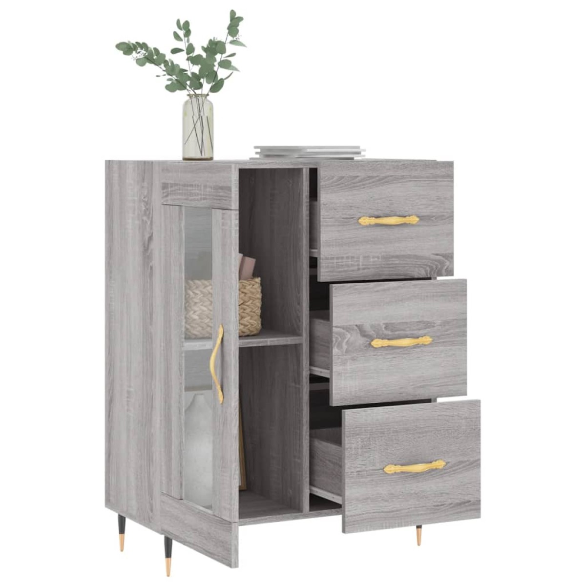 vidaXL Ντουλάπι Γκρι Sonoma 69,5 x 34 x 90 εκ. από Επεξεργασμένο Ξύλο