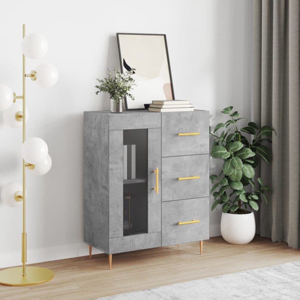 vidaXL Ντουλάπι Γκρι Σκυροδέματος 69,5x34x90 εκ. Επεξεργασμένο Ξύλο