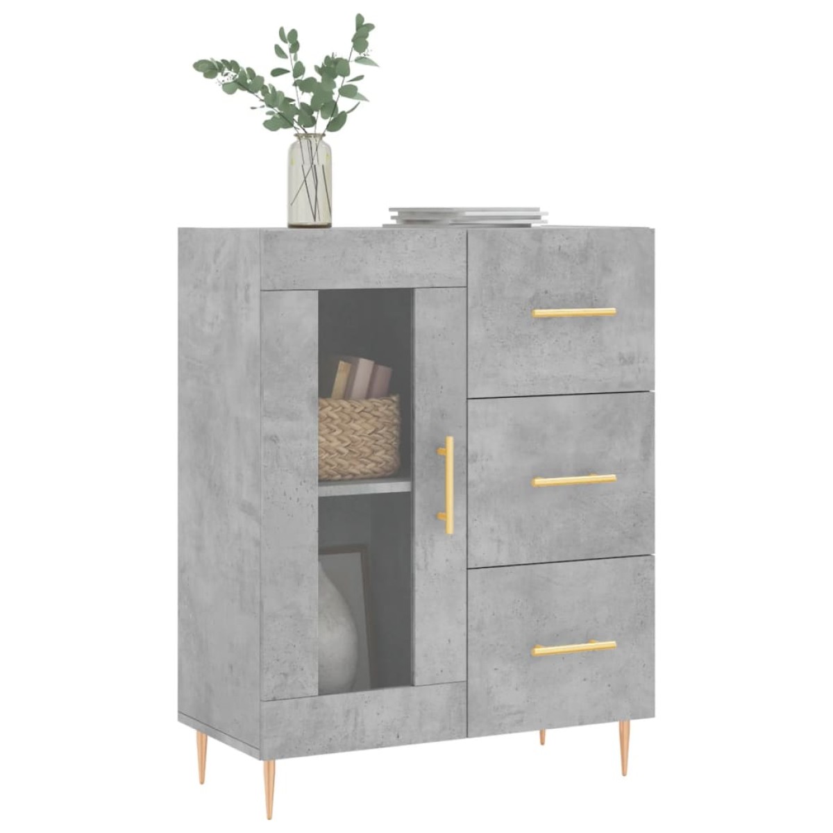 vidaXL Ντουλάπι Γκρι Σκυροδέματος 69,5x34x90 εκ. Επεξεργασμένο Ξύλο