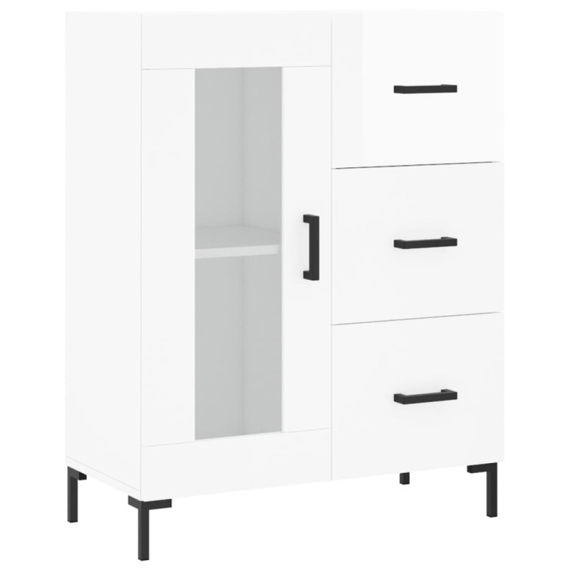 vidaXL Ντουλάπι Γυαλιστερό Λευκό 69,5x34x90 εκ. Επεξεργασμένο Ξύλο