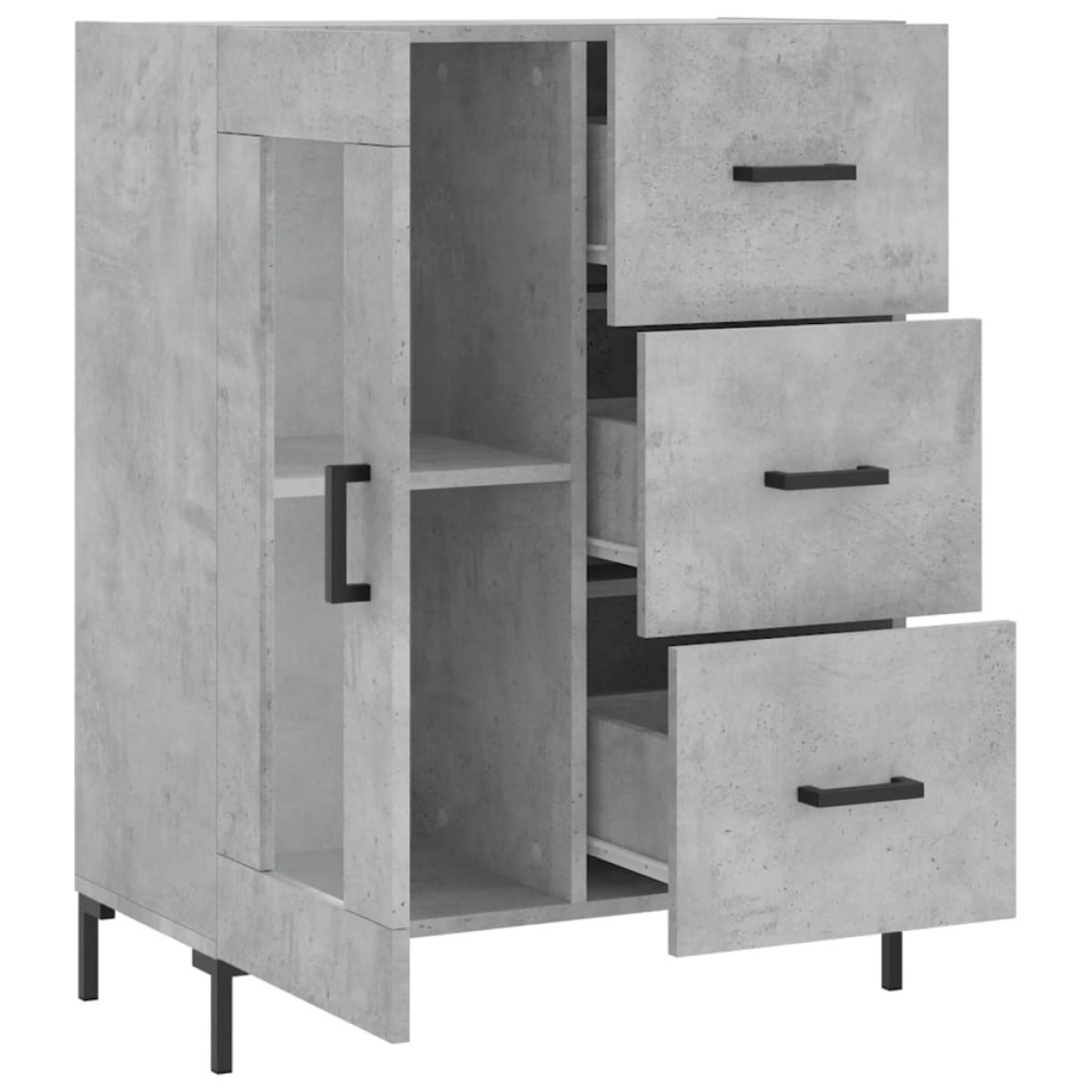 vidaXL Ντουλάπι Γκρι Σκυροδέματος 69,5x34x90 εκ. Επεξεργασμένο Ξύλο