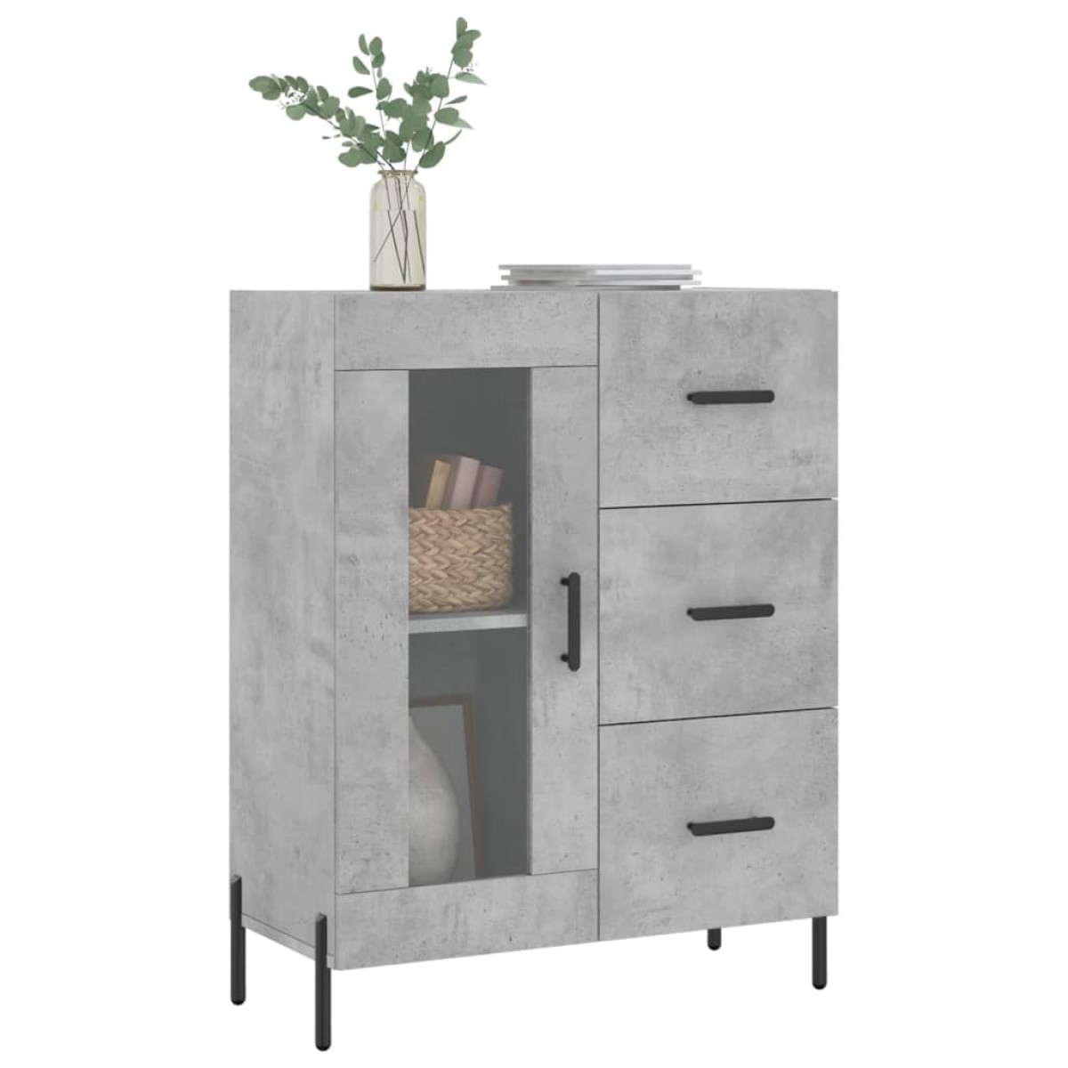 vidaXL Ντουλάπι Γκρι Σκυροδέματος 69,5x34x90 εκ. Επεξεργασμένο Ξύλο
