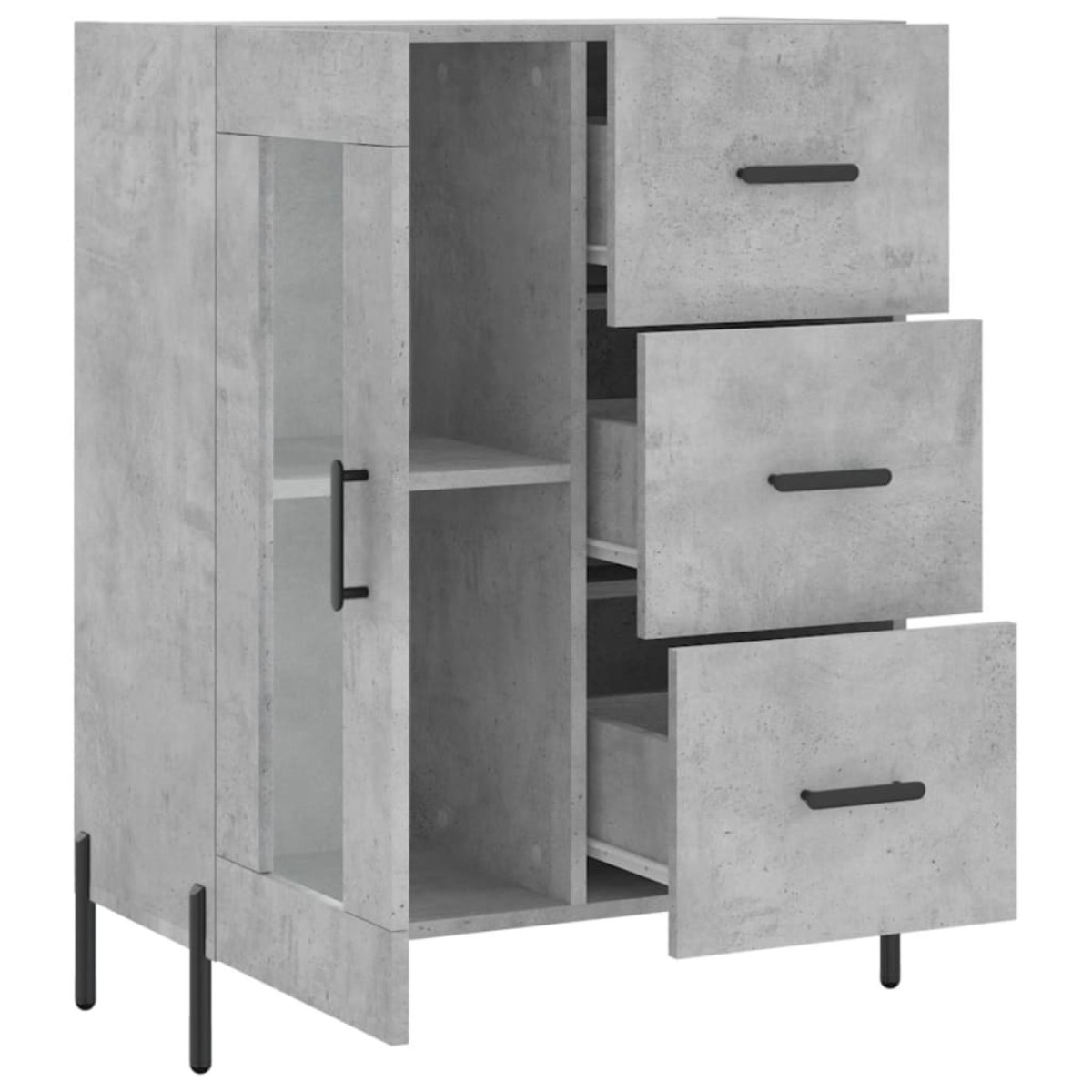 vidaXL Ντουλάπι Γκρι Σκυροδέματος 69,5x34x90 εκ. Επεξεργασμένο Ξύλο