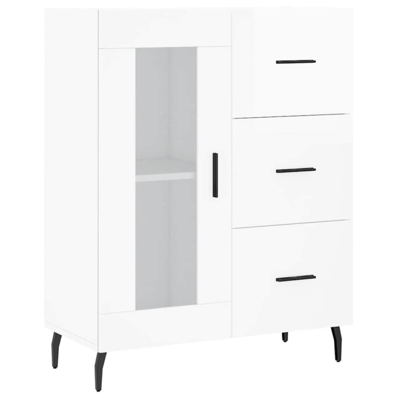 vidaXL Ντουλάπι Γυαλιστερό Λευκό 69,5x34x90 εκ. Επεξεργασμένο Ξύλο