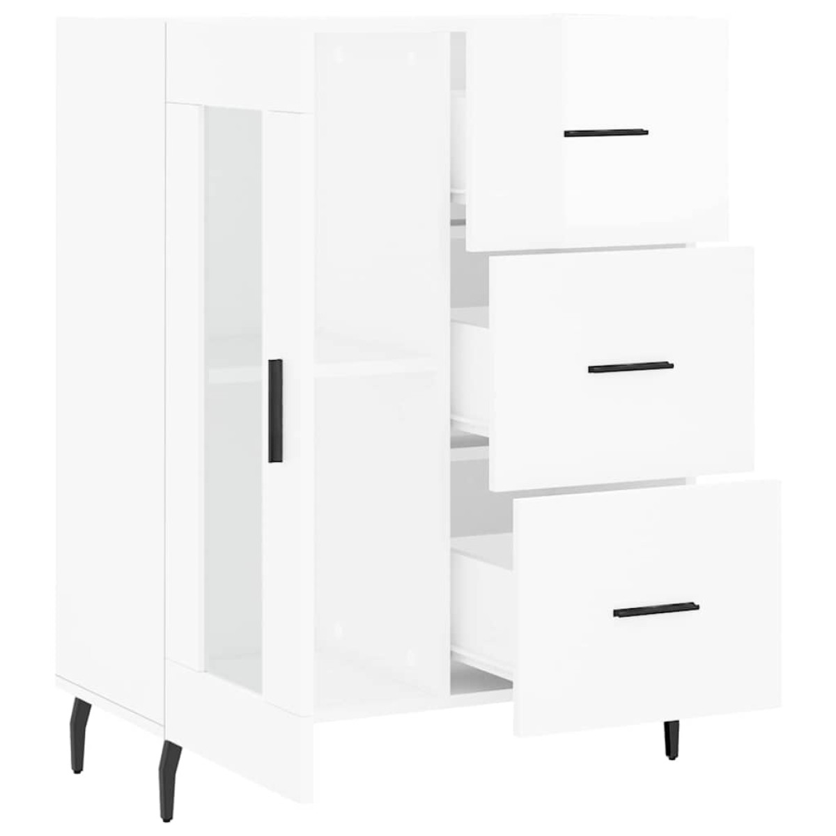 vidaXL Ντουλάπι Γυαλιστερό Λευκό 69,5x34x90 εκ. Επεξεργασμένο Ξύλο