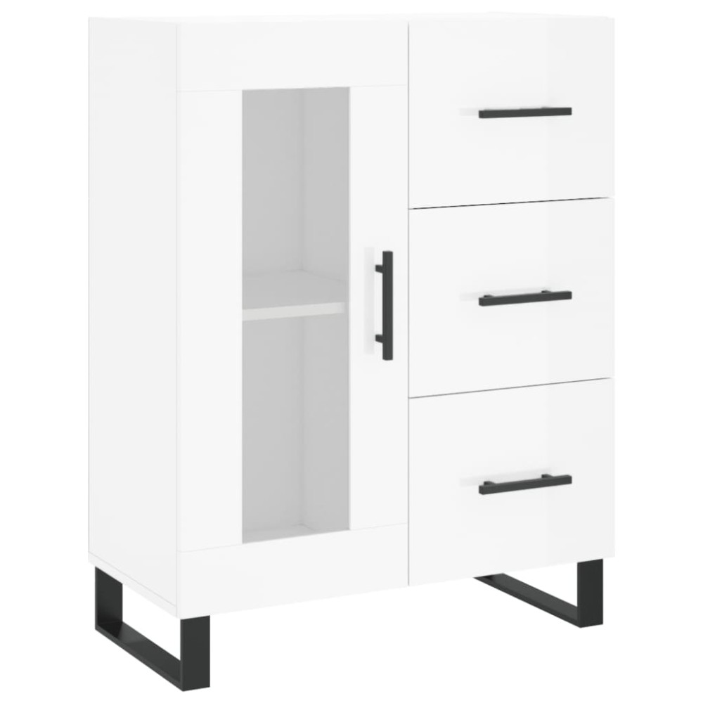 vidaXL Ντουλάπι Γυαλιστερό Λευκό 69,5x34x90 εκ. Επεξεργασμένο Ξύλο