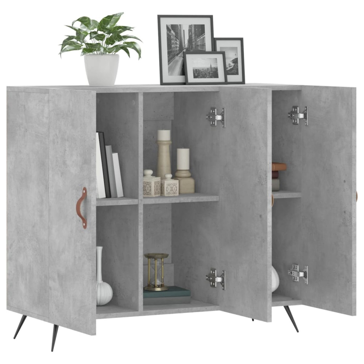 vidaXL Ντουλάπι Γκρι Σκυροδέματος 90x34x80 εκ. Επεξεργασμένο Ξύλο