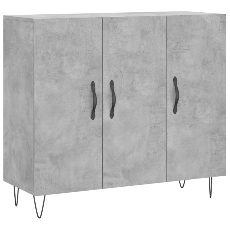 vidaXL Ντουλάπι Γκρι Σκυροδέματος 90x34x80 εκ. Επεξεργασμένο Ξύλο
