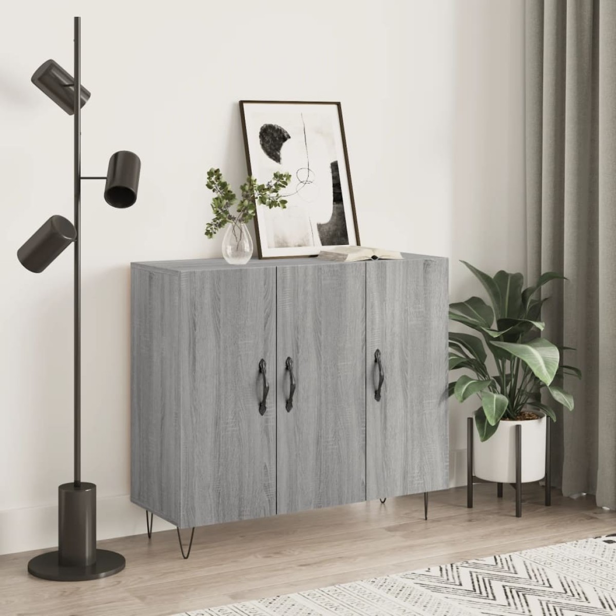 vidaXL Ντουλάπι Γκρι Sonoma 90 x 34 x 80 εκ. από Επεξεργασμένο Ξύλο