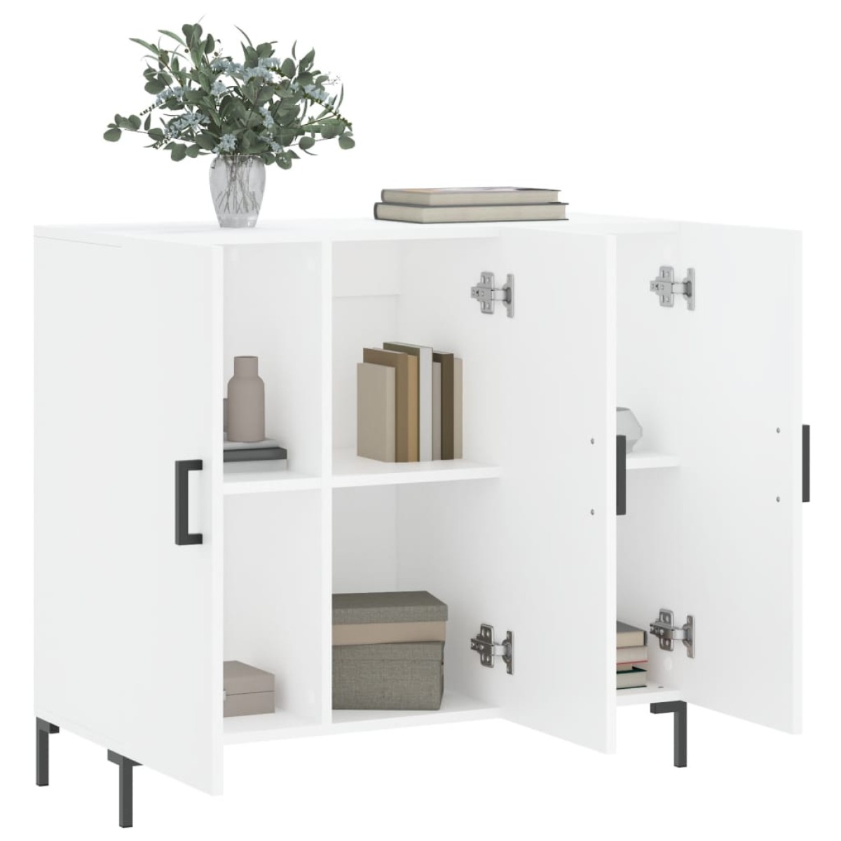 vidaXL Μπουφές Λευκός 90 x 34 x 80 εκ. από Επεξεργασμένο Ξύλο