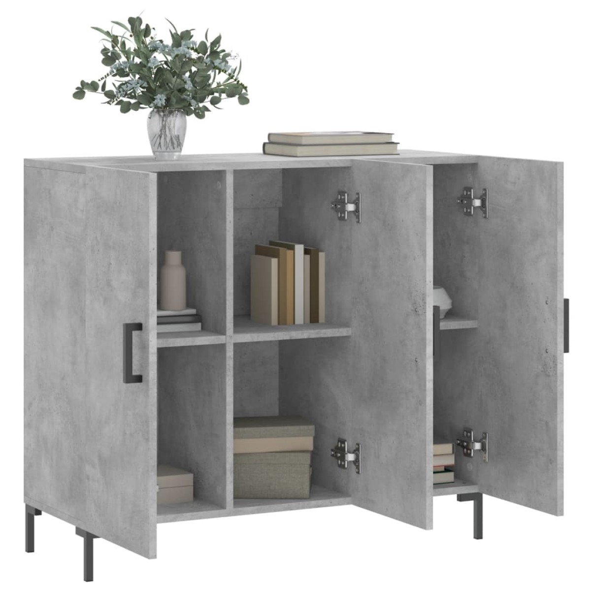 vidaXL Ντουλάπι Γκρι Σκυροδέματος 90x34x80 εκ. Επεξεργασμένο Ξύλο