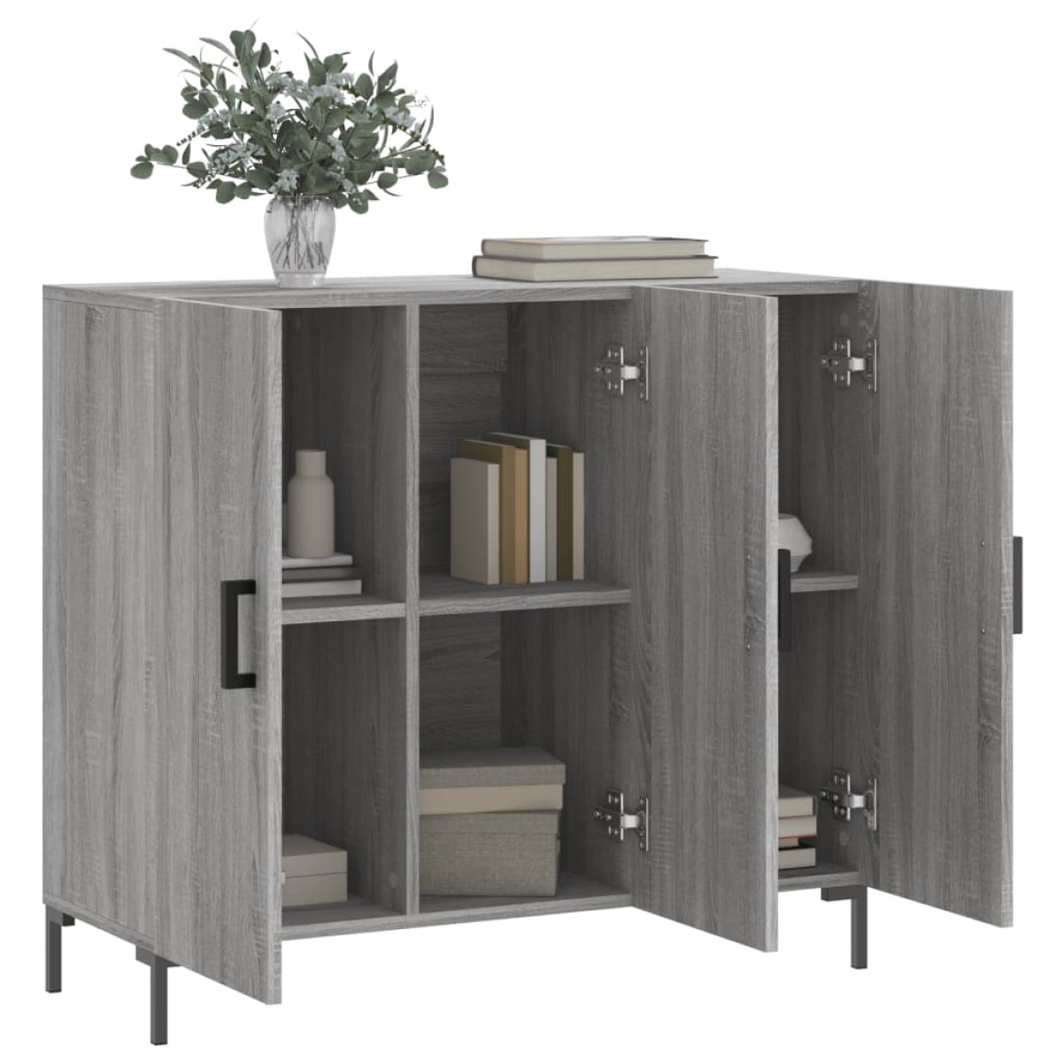 vidaXL Ντουλάπι Γκρι Sonoma 90 x 34 x 80 εκ. από Επεξεργασμένο Ξύλο