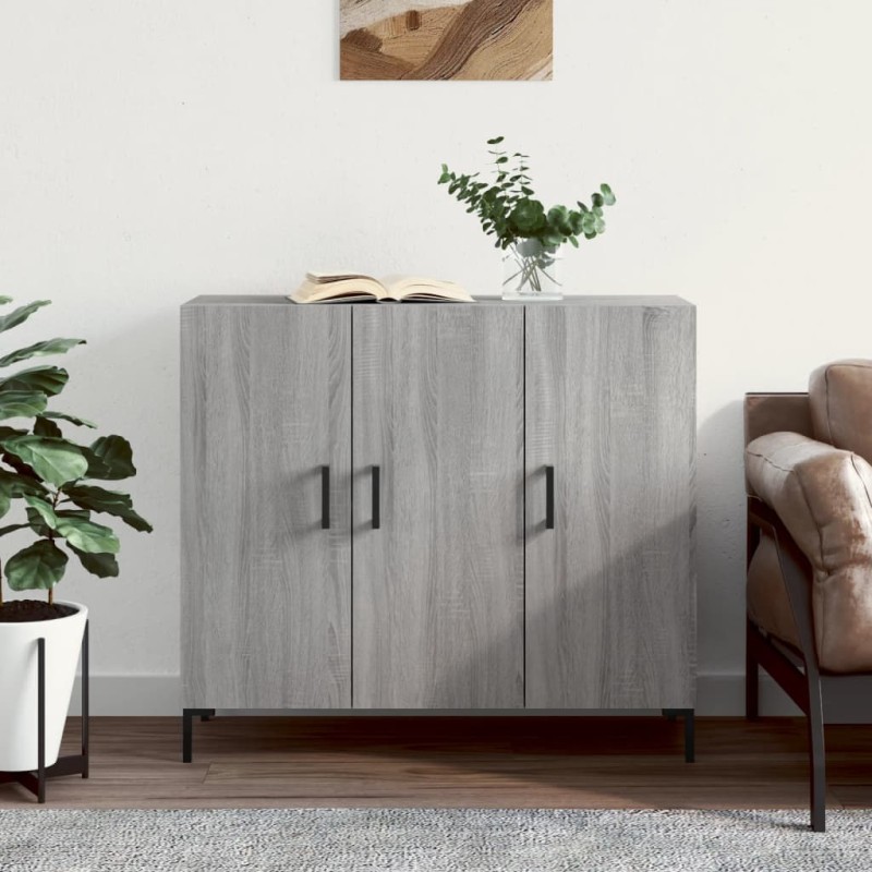 vidaXL Ντουλάπι Γκρι Sonoma 90 x 34 x 80 εκ. από Επεξεργασμένο Ξύλο