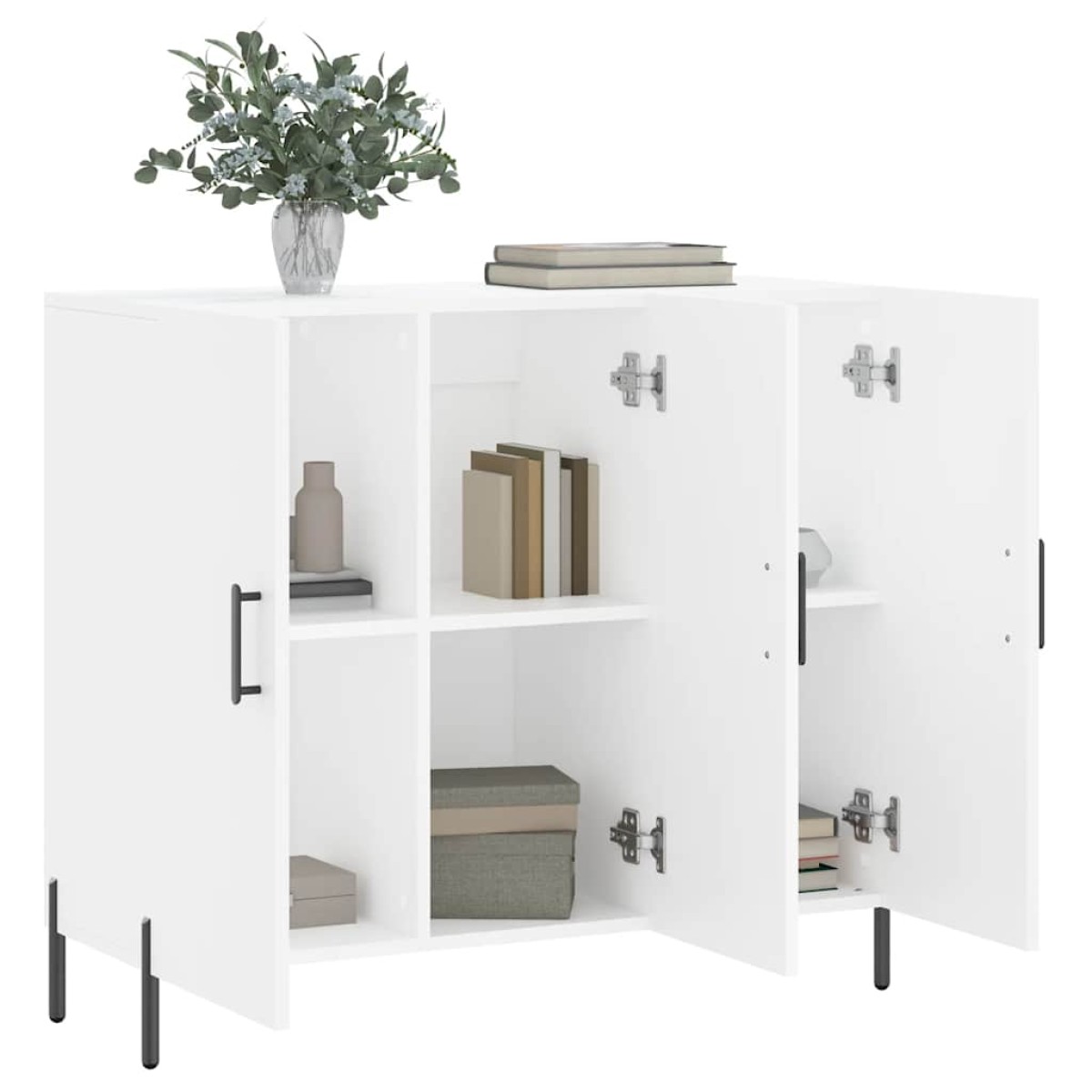 vidaXL Μπουφές Λευκός 90 x 34 x 80 εκ. από Επεξεργασμένο Ξύλο