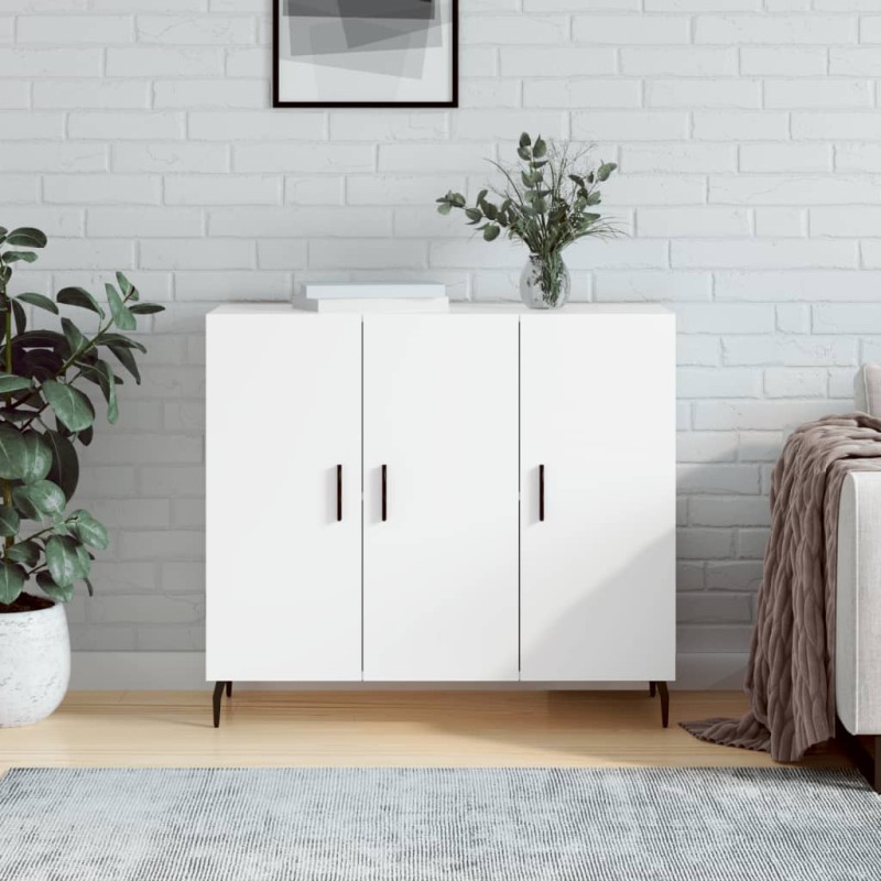 vidaXL Μπουφές Λευκός 90 x 34 x 80 εκ. από Επεξεργασμένο Ξύλο