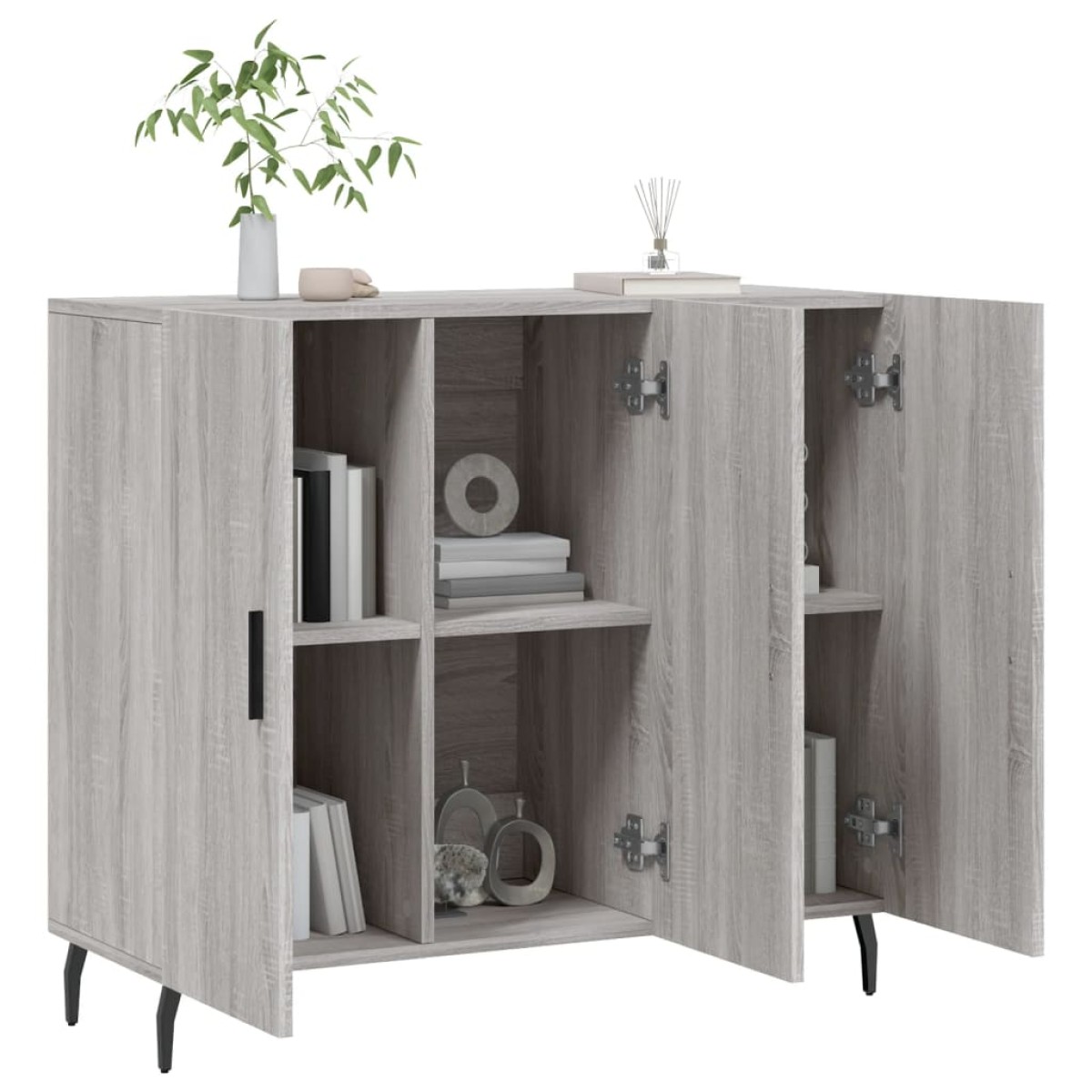vidaXL Ντουλάπι Γκρι Sonoma 90 x 34 x 80 εκ. από Επεξεργασμένο Ξύλο