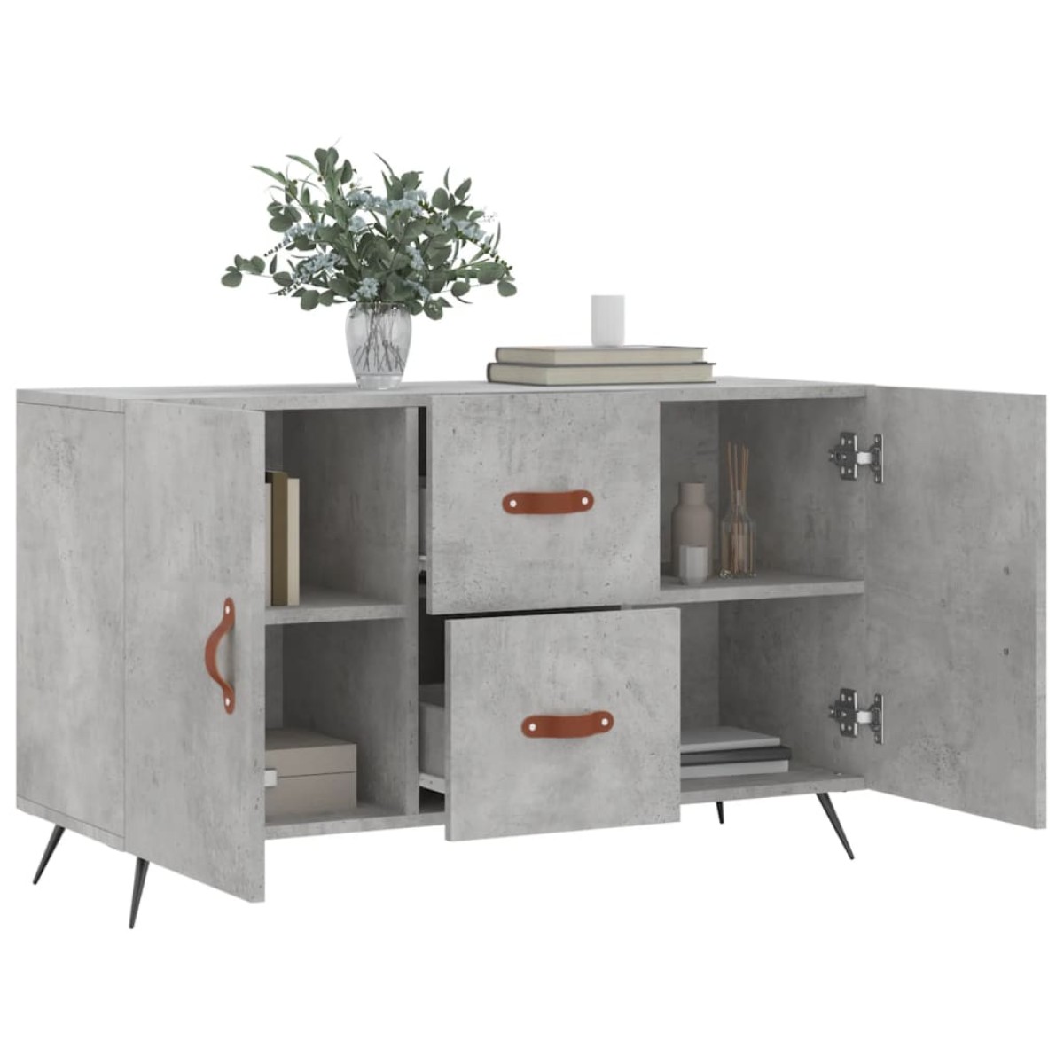 vidaXL Ντουλάπι Γκρι Σκυροδέματος 100 x 36 x 60 εκ. Επεξεργασμένο Ξύλο