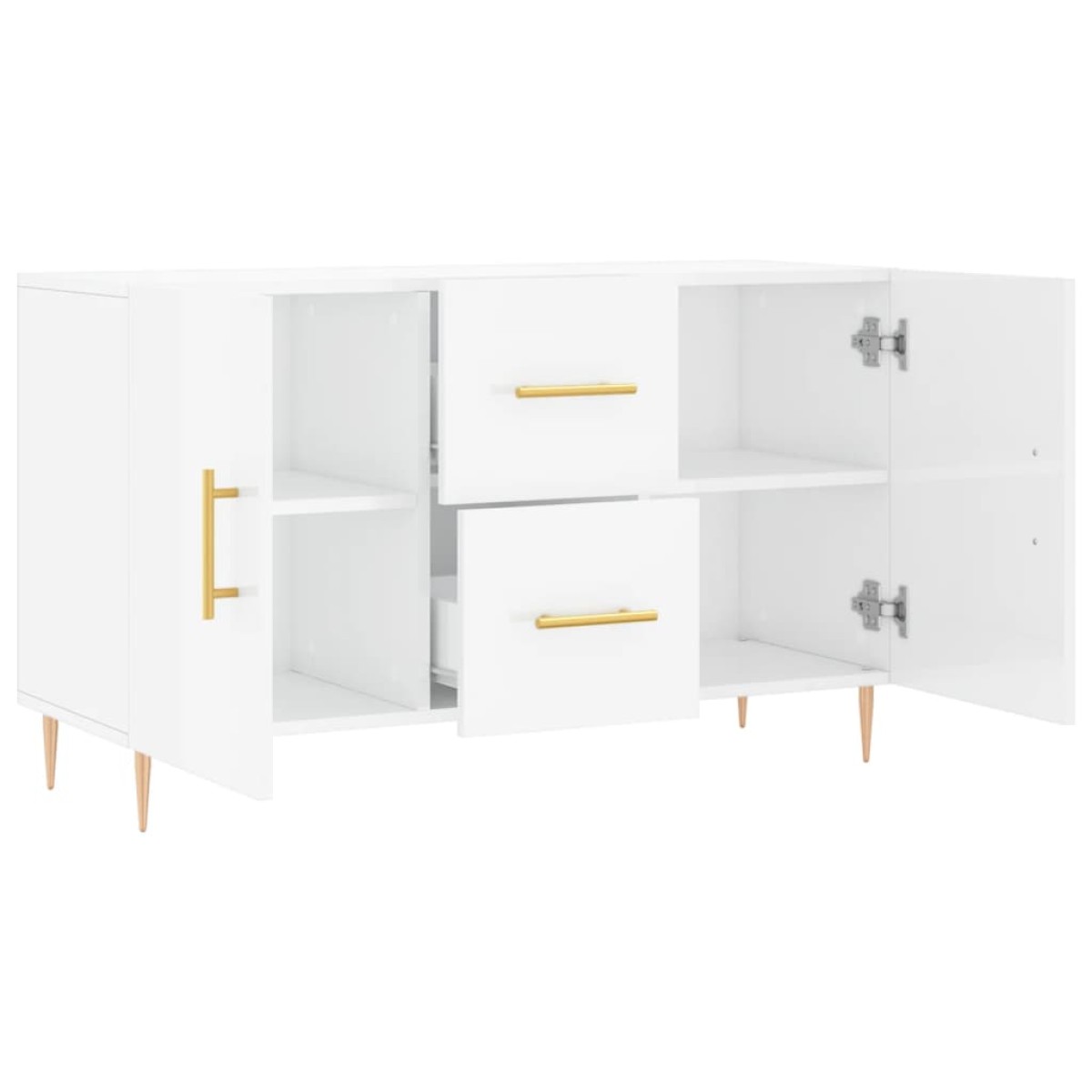 vidaXL Ντουλάπι Γυαλιστερό Λευκό 100 x 36 x60 εκ. Επεξεργασμένο Ξύλο