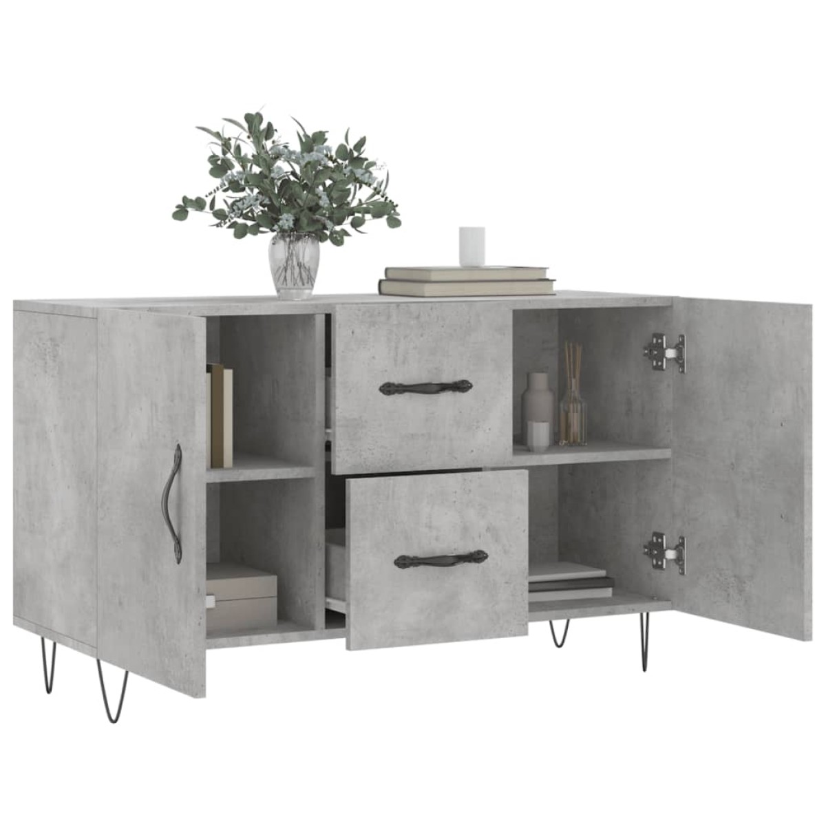 vidaXL Ντουλάπι Γκρι Σκυροδέματος 100 x 36 x 60 εκ. Επεξεργασμένο Ξύλο