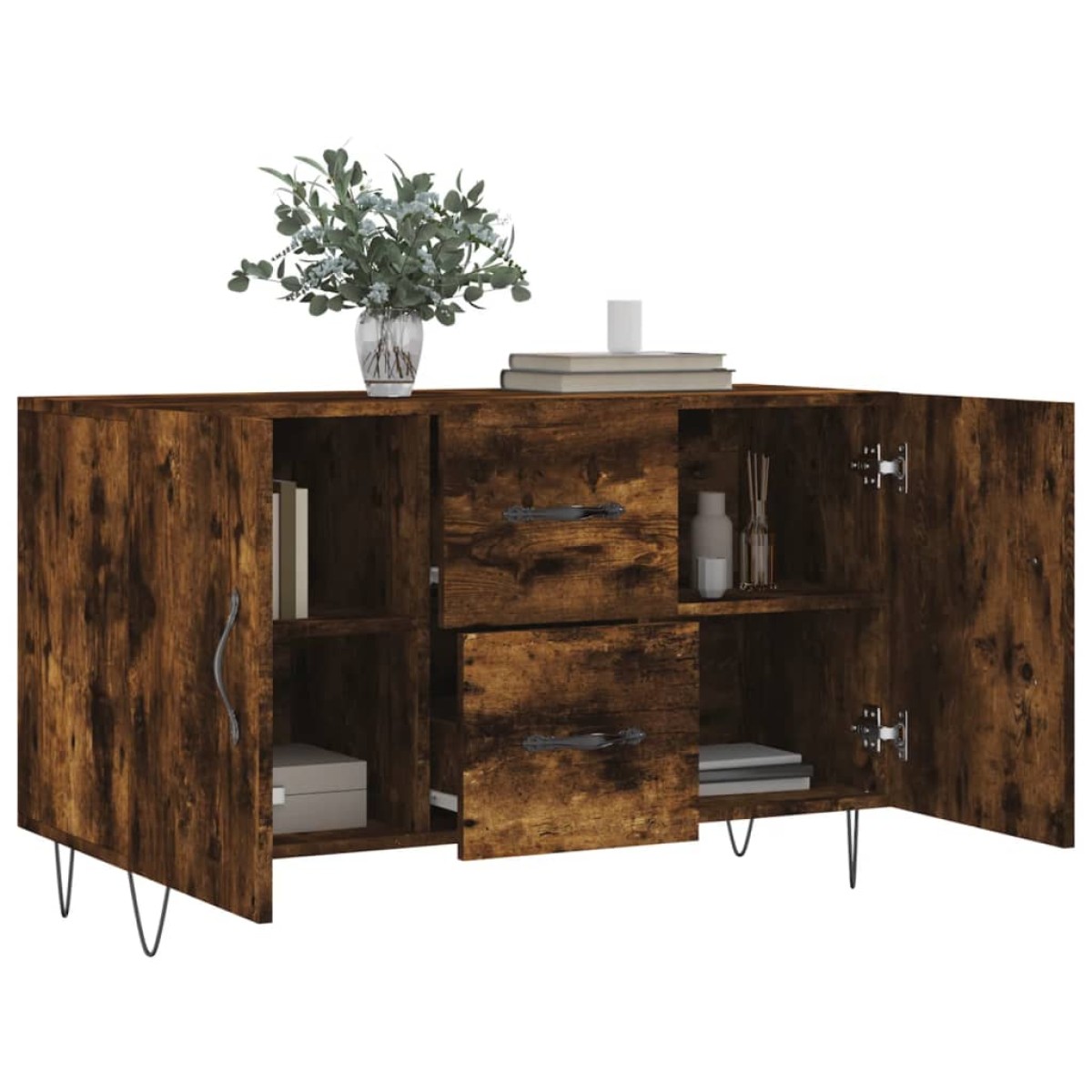 vidaXL Μπουφές Καπνιστή Δρυς 100 x 36 x 60 εκ. Επεξεργασμένο Ξύλο