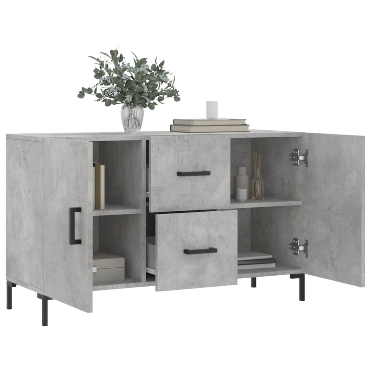 vidaXL Ντουλάπι Γκρι Σκυροδέματος 100 x 36 x 60 εκ. Επεξεργασμένο Ξύλο