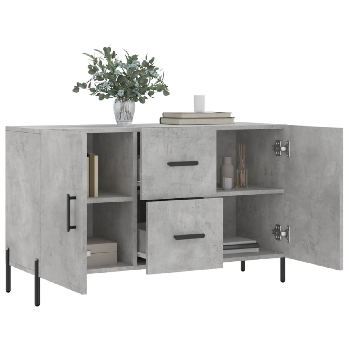 vidaXL Ντουλάπι Γκρι Σκυροδέματος 100 x 36 x 60 εκ. Επεξεργασμένο Ξύλο