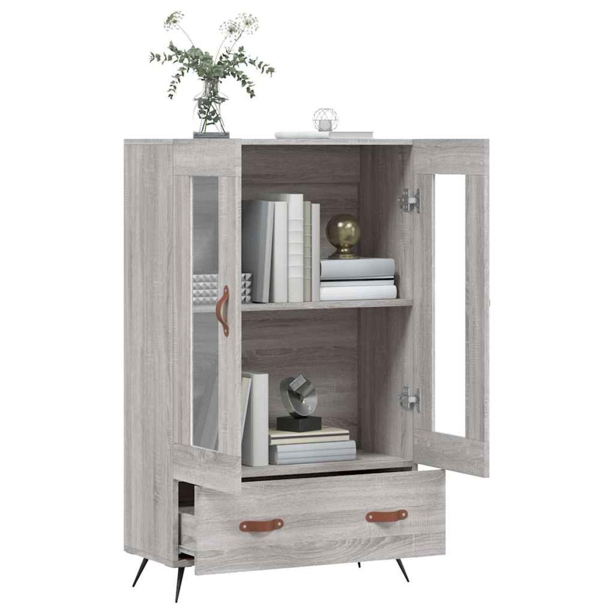 vidaXL Ντουλάπα Γκρι Sonoma 69,5 x 31 x 115 εκ. από Επεξεργασμένο Ξύλο