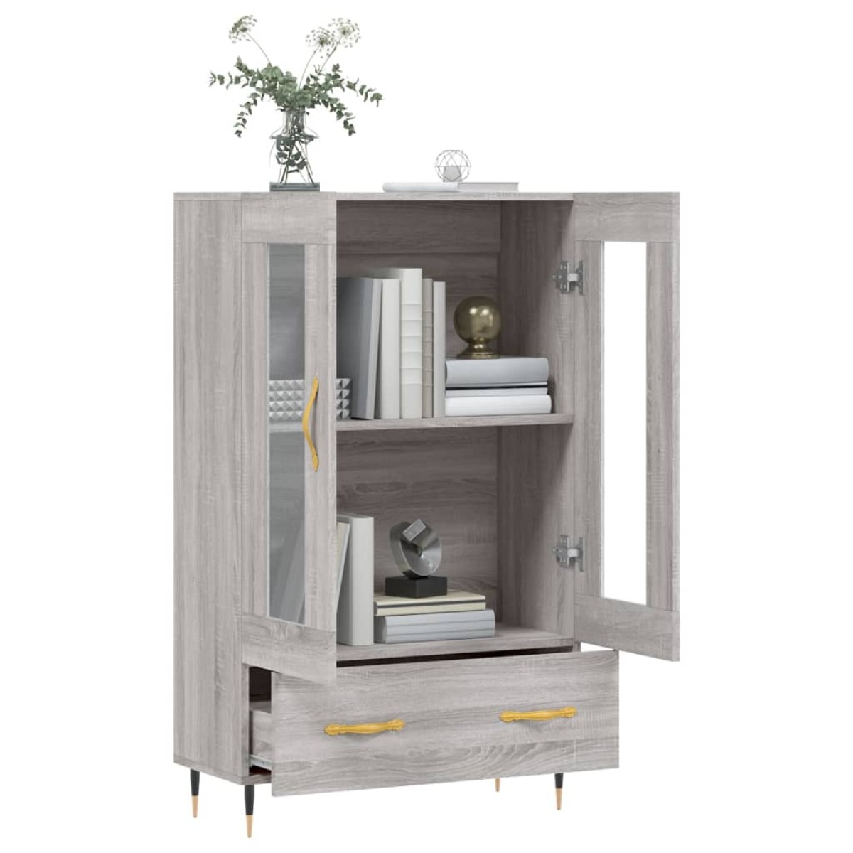 vidaXL Ντουλάπα Γκρι Sonoma 69,5 x 31 x 115 εκ. από Επεξεργασμένο Ξύλο