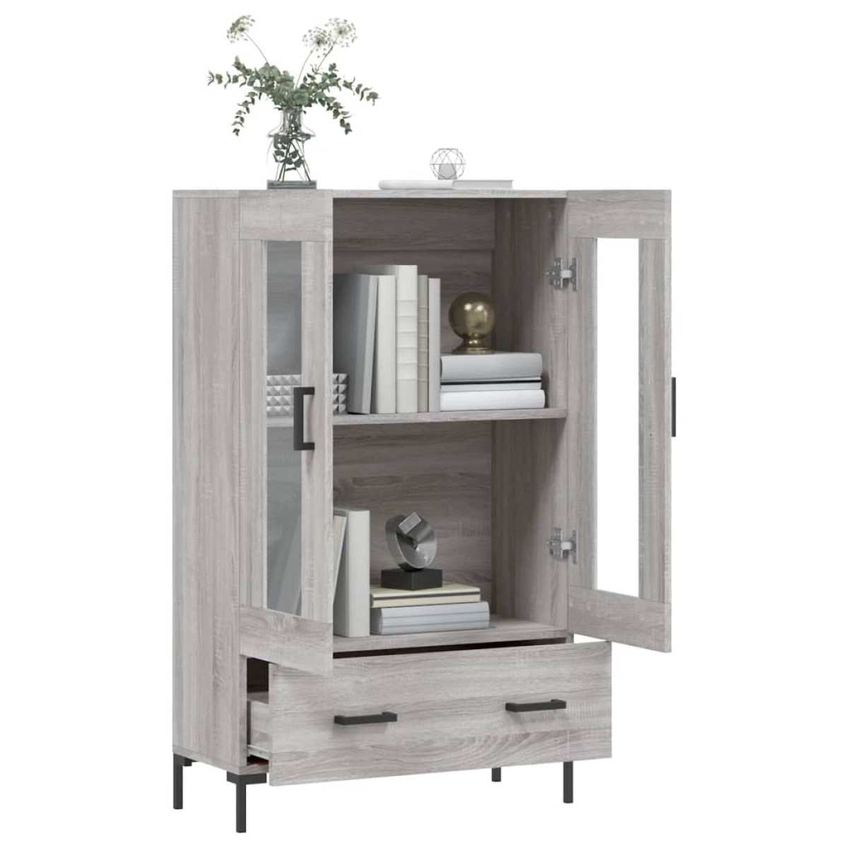 vidaXL Ντουλάπα Γκρι Sonoma 69,5 x 31 x 115 εκ. από Επεξεργασμένο Ξύλο