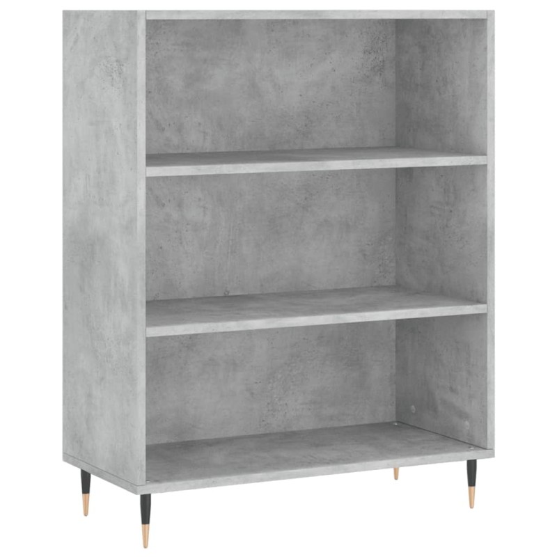 vidaXL Βιβλιοθήκη Γκρι Σκυροδέματος 69,5 x 32,5 x 90 εκ. Επεξεργ. Ξύλο