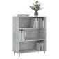 vidaXL Βιβλιοθήκη Γκρι Σκυροδέματος 69,5 x 32,5 x 90 εκ. Επεξεργ. Ξύλο