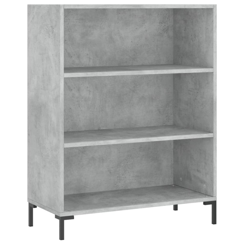 vidaXL Βιβλιοθήκη Γκρι Σκυροδέματος 69,5 x 32,5 x 90 εκ. Επεξεργ. Ξύλο