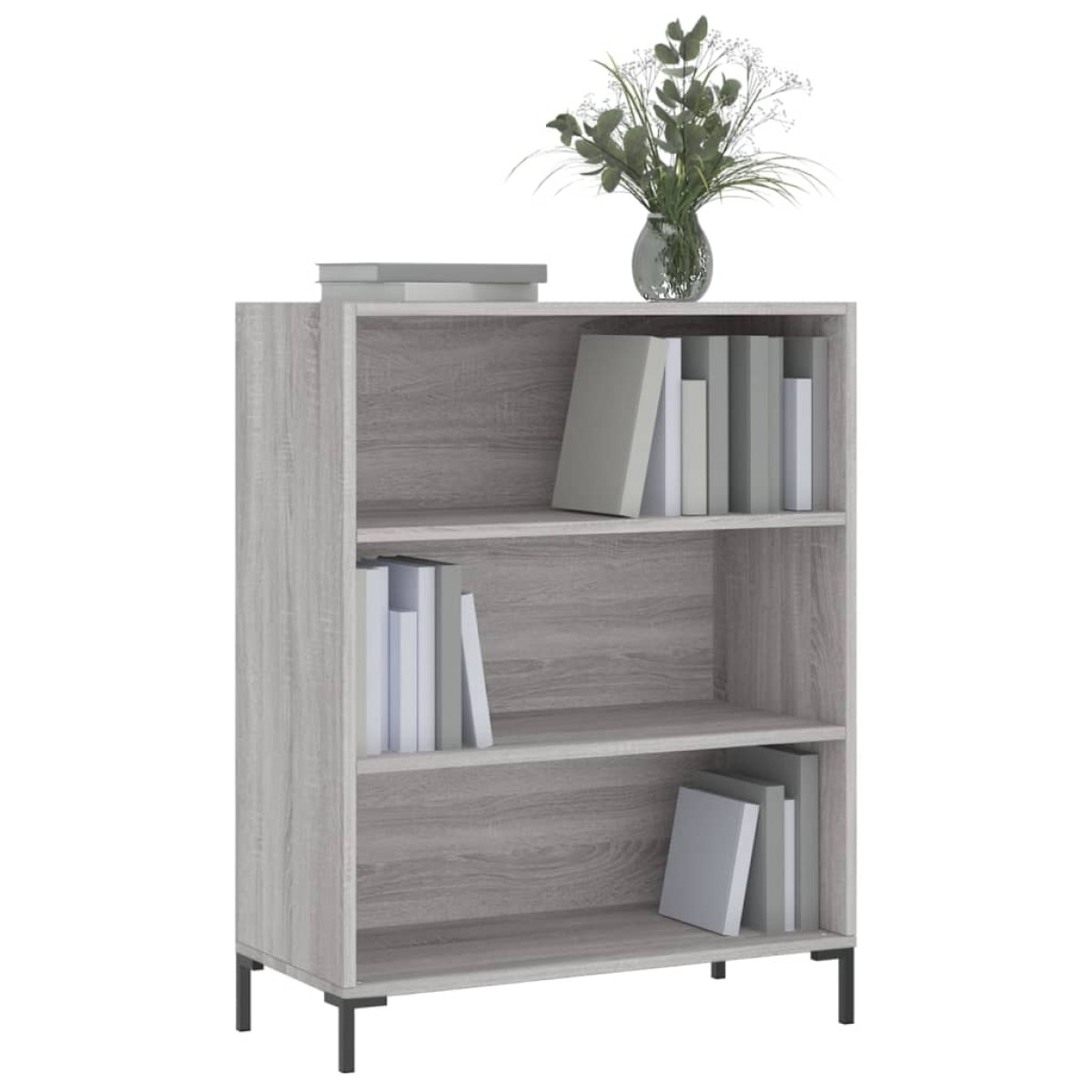 vidaXL Βιβλιοθήκη Γκρι Sonoma 69,5 x 32,5 x 90 εκ. από Επεξεργ. Ξύλο