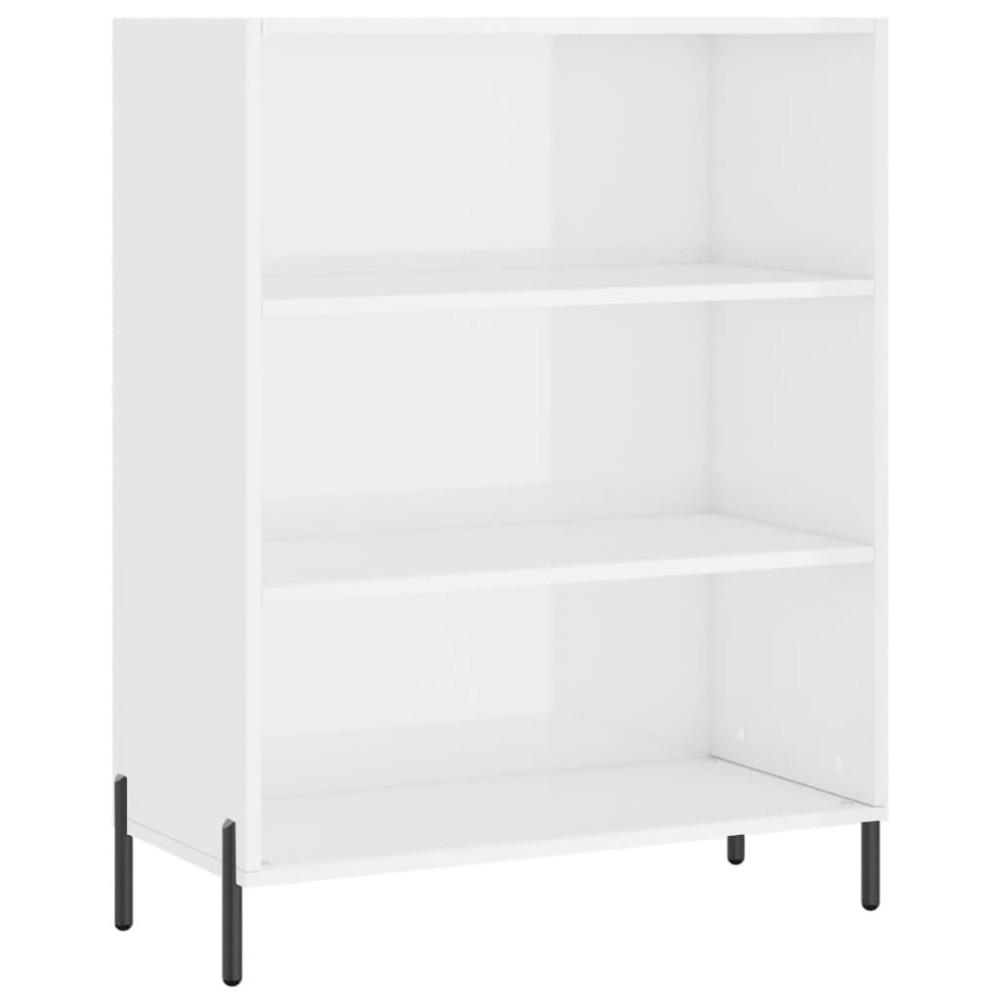 vidaXL Ραφιέρα Γυαλιστερό Λευκό 69,5 x 32,5 x 90 εκ. από Επεξεργ. Ξύλο