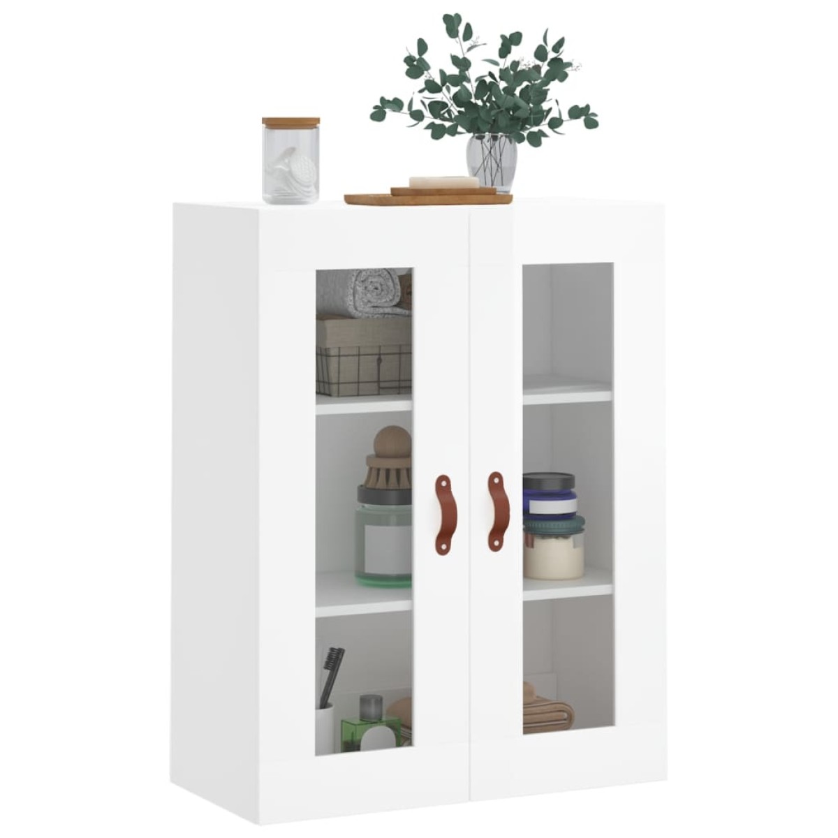 vidaXL Ντουλάπι Τοίχου Γυαλιστερό Λευκό 69,5 x 34 x 90 εκ.