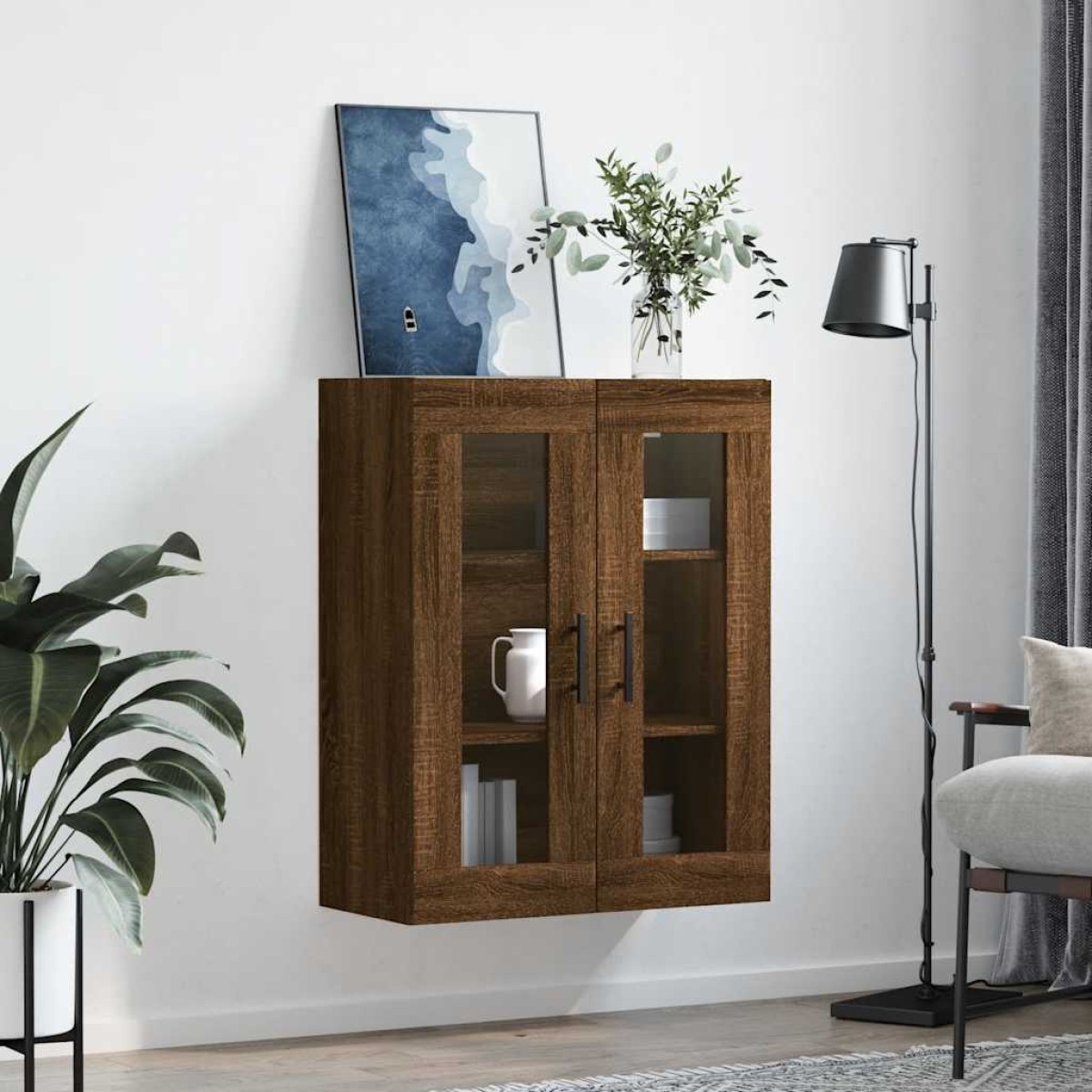 vidaXL Ντουλάπι Τοίχου Καφέ Δρυς 69,5 x 34 x 90 εκ.