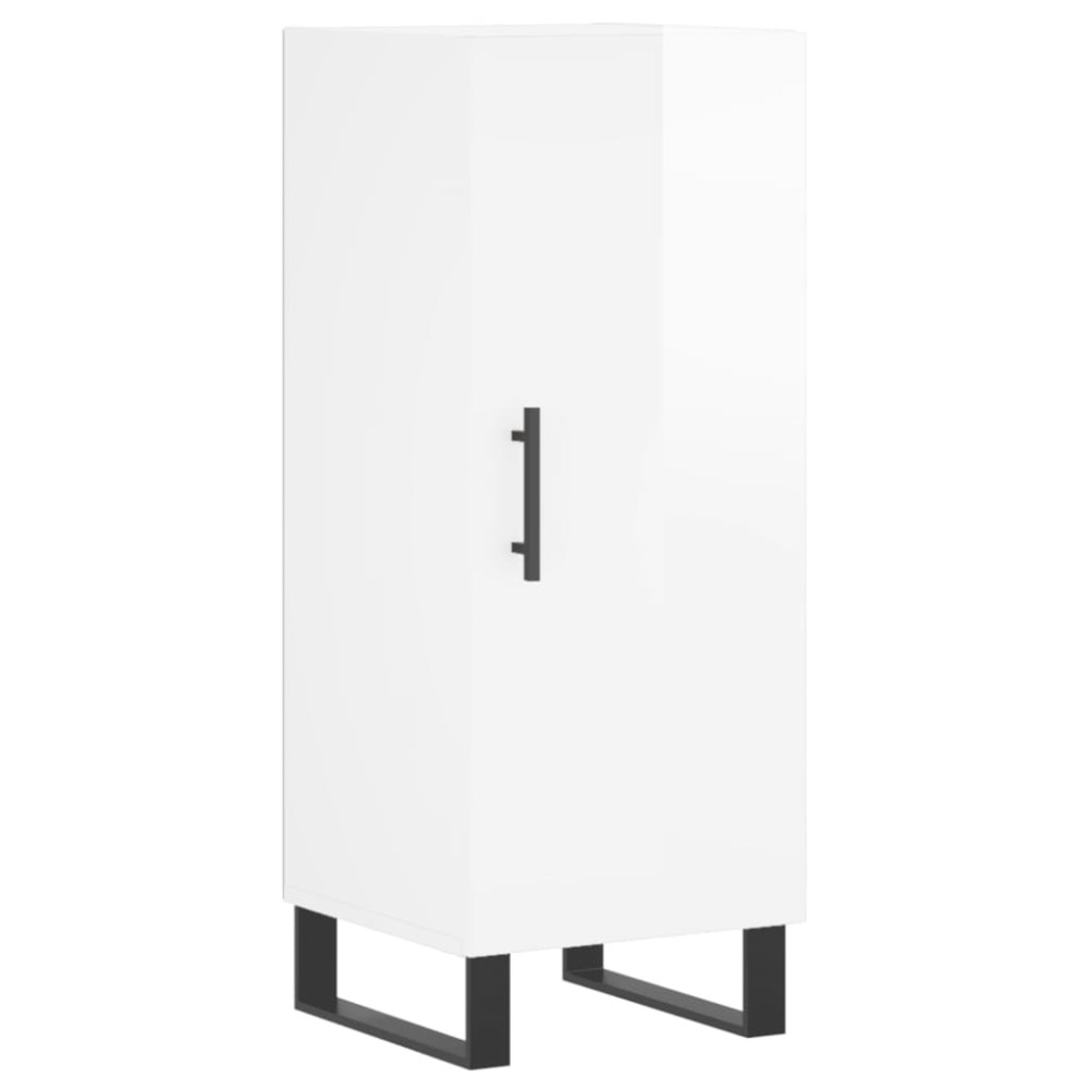 vidaXL Ντουλάπι Γυαλιστερό Λευκό 34,5x34x90 εκ. Επεξεργασμένο Ξύλο