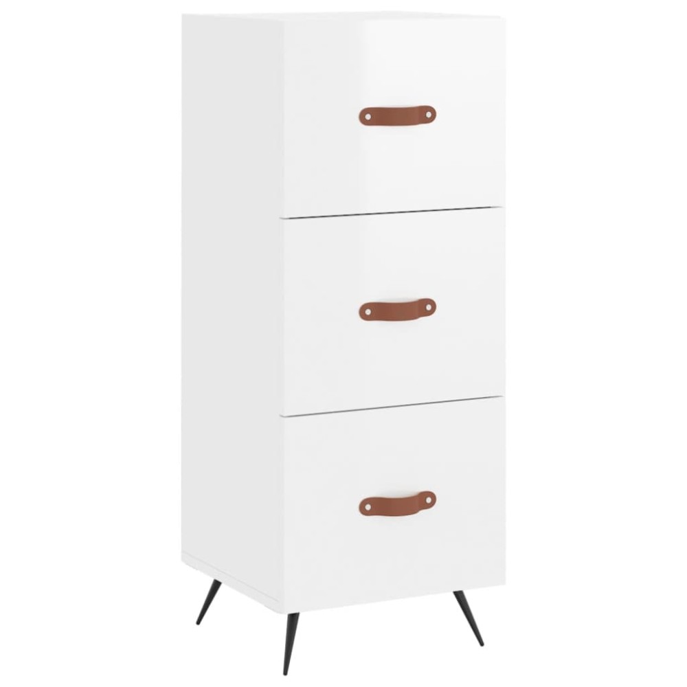 vidaXL Ντουλάπι Γυαλιστερό Λευκό 34,5x34x90 εκ. Επεξεργασμένο Ξύλο