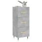 vidaXL Ντουλάπι Γκρι Σκυροδέματος 34,5x34x90 εκ. Επεξεργασμένο Ξύλο