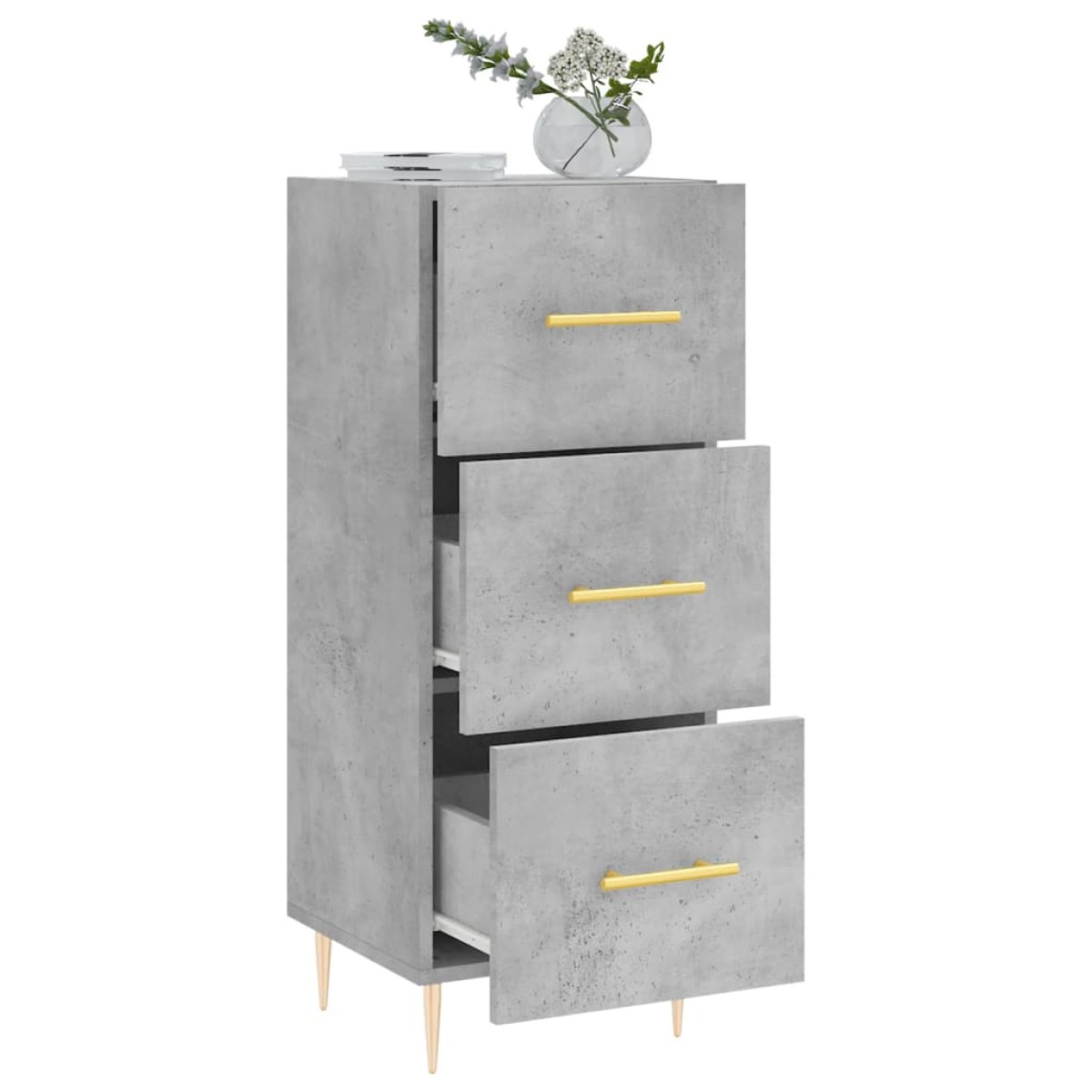 vidaXL Ντουλάπι Γκρι Σκυροδέματος 34,5x34x90 εκ. Επεξεργασμένο Ξύλο